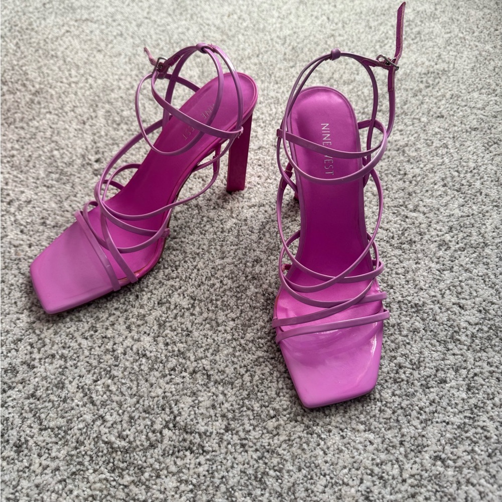 Nine West Women's Vibrant Purple Strappy Heels